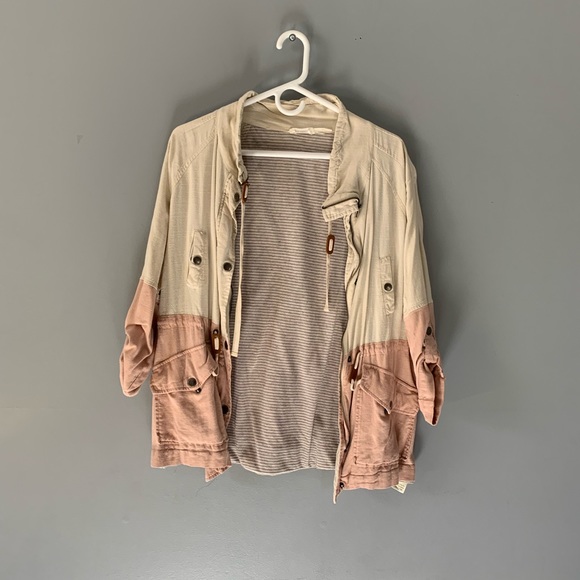 Blu Pepper colorblock linen utility jacket white/pink - Picture 4 of 6